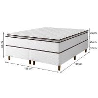Cama Box Queen Size Umaflex New Itália com Molas Ensacadas e Pillow Top D26 - 63x158x198cm - Branco/Marrom - 7