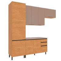 Cozinha Compacta Bartira Cristal com 8 Portas, 3 Gavetas e 9 Prateleiras - 260cm de Largura - 2