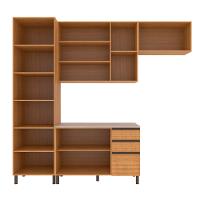 Cozinha Compacta Bartira Cristal com 8 Portas, 3 Gavetas e 9 Prateleiras - 260cm de Largura - 5