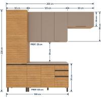 Cozinha Compacta Bartira Cristal com 8 Portas, 3 Gavetas e 9 Prateleiras - 260cm de Largura - 6