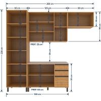 Cozinha Compacta Bartira Cristal com 8 Portas, 3 Gavetas e 9 Prateleiras - 260cm de Largura - 7