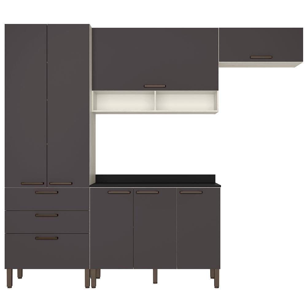 Cozinha Compacta Bartira Veneza com 7 Portas, 3 Gavetas e 5 Prateleiras - 250,8cm de largura - 2