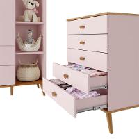 Guarda-Roupa Bartira Ternura com 5 Nichos, 2 Portas, 2 Gavetas + Cômoda Bartira Ternura com 5 Gavetas - 5