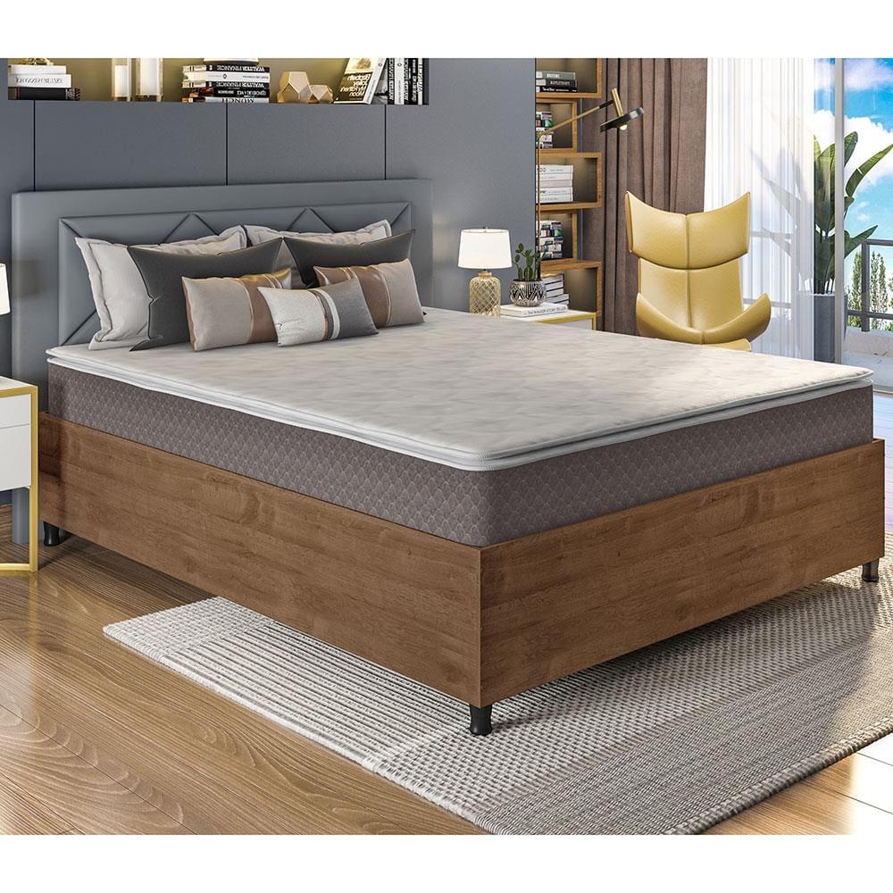 Box Queen Size Barreto Lonçarcci Inova com Colchão Umaflex Berlim com Pillow Top e Molas Ensacadas - 161,4cm de largura - 1