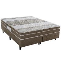 Cama Box Queen Size Ilhéus com Molas Ensacadas e Euro Pillow 63x158x198cm - Marrom/Bege Estampado - 2