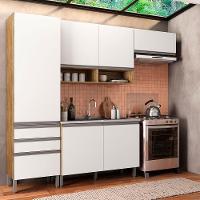 Cozinha Compacta Bartira Jaspe com 1 Pia, 6 Portas, 3 Gavetas e 6 Prateleiras - 260,4 cm de Largura - 1