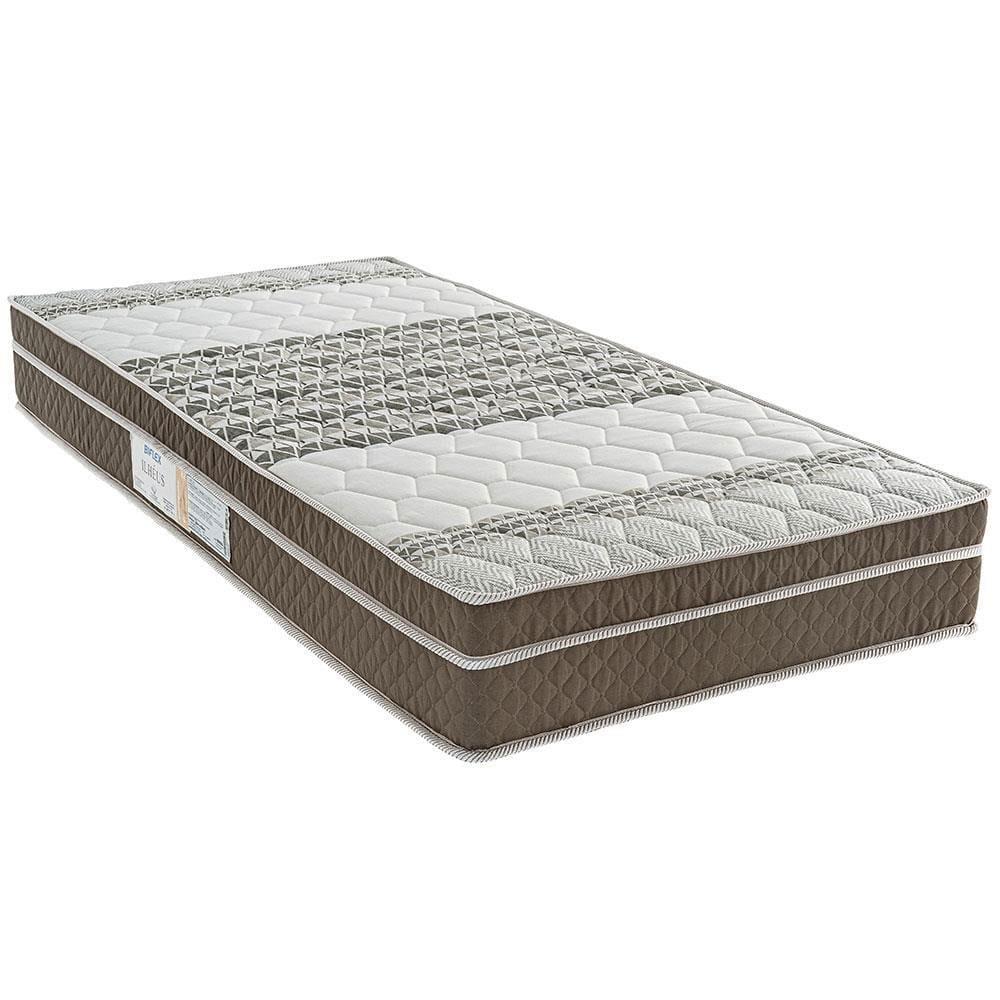 Cama Box de Solteiro Biflex Ilhéus com Molas Ensacadas e Euro Pillow 63x88x188cm - Marrom/Bege Estampado - 3