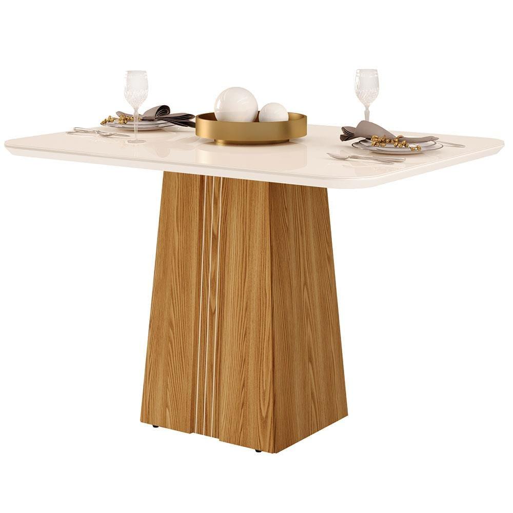 Mesa de Jantar Retangular DJ Móveis Raquel Plus com 4 Cadeiras Revestidas em Suede e Veludo - 3