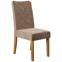 Mesa de Jantar Retangular DJ Móveis Raquel Plus com 4 Cadeiras Revestidas em Suede e Veludo