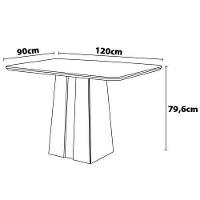 Mesa de Jantar Retangular DJ Móveis Raquel Plus com 4 Cadeiras Revestidas em Suede e Veludo - 5