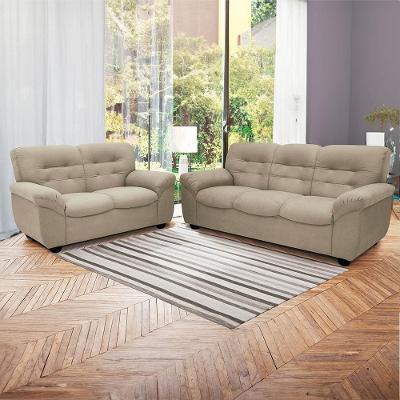 Sofá de 3 e 2 Lugares Linoforte Stillus II com 154 cm e 204 de Larguras e Revestidos em Tecido Suede