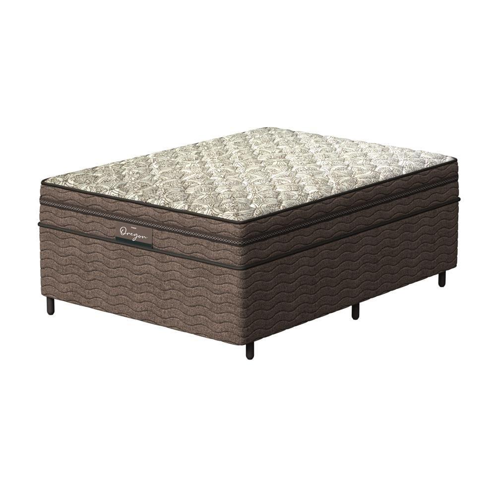 Cama Box Casal Probel Óregon com Euro Pillow e Molas Prolastic 62x138x188 cm - Bege/Marrom - 3