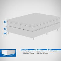 Cama Box Casal Probel Óregon com Euro Pillow e Molas Prolastic 62x138x188 cm - Bege/Marrom - 4