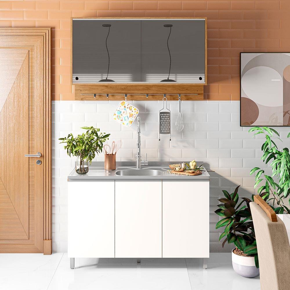 Cozinha Compacta Bartira Amazonita com 5 Portas e 3 Prateleiras - 120,1cm de largura - 1