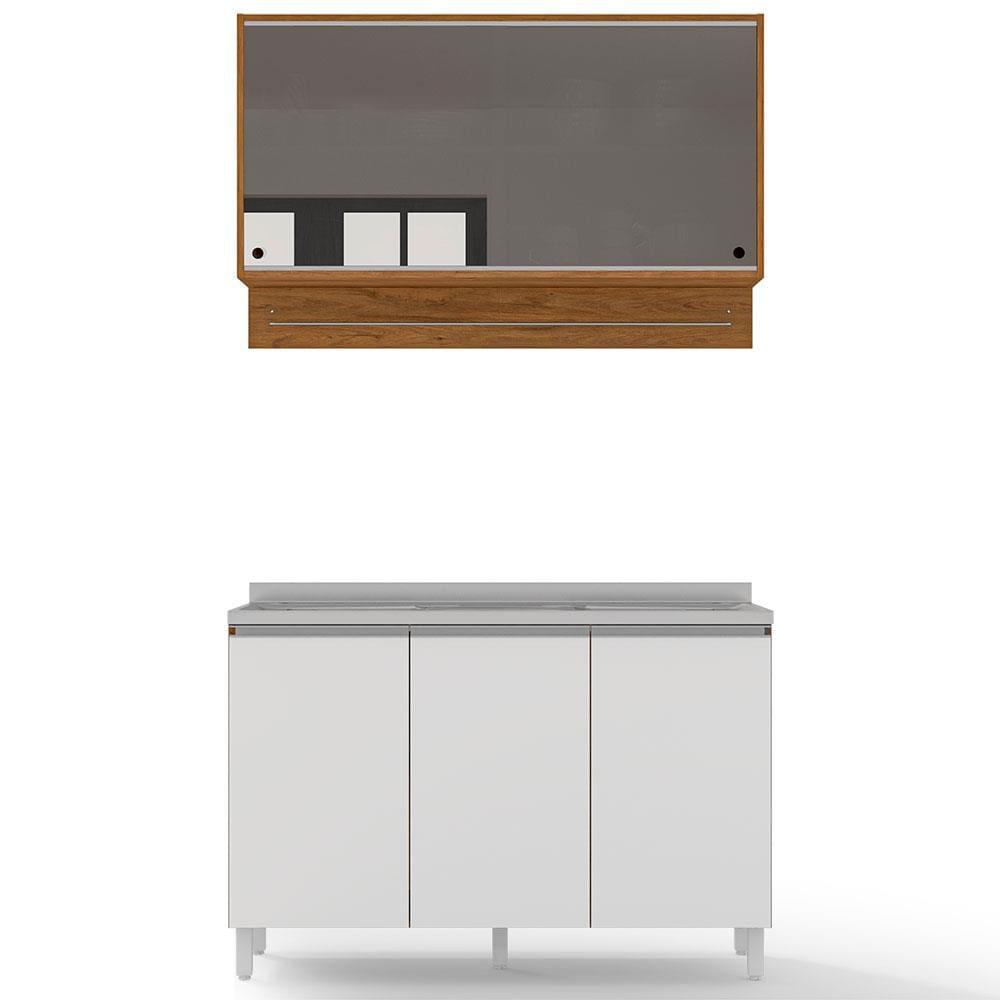 Cozinha Compacta Bartira Amazonita com 5 Portas e 3 Prateleiras - 120,1cm de largura - 2