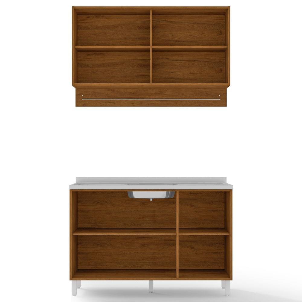 Cozinha Compacta Bartira Amazonita com 5 Portas e 3 Prateleiras - 120,1cm de largura - 3