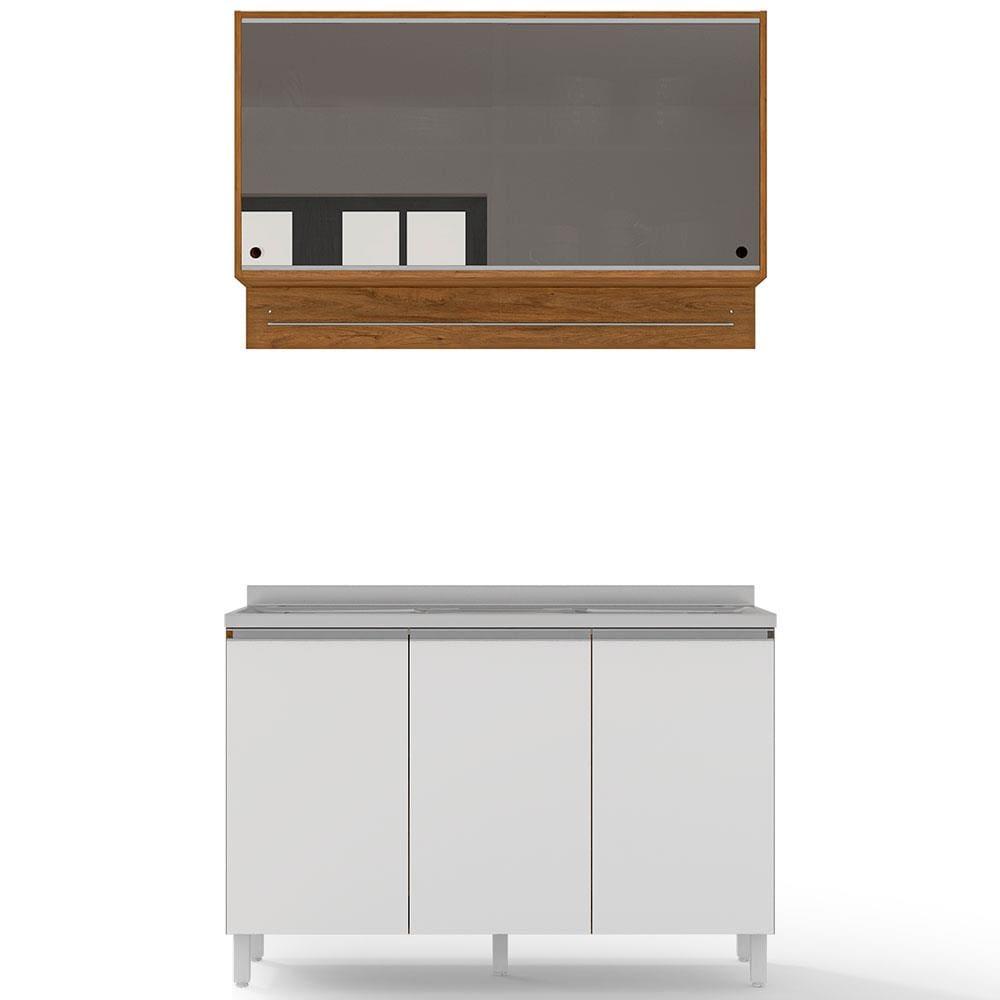 Cozinha Compacta Bartira Amazonita com 5 Portas e 3 Prateleiras - 120,1cm de largura - 5