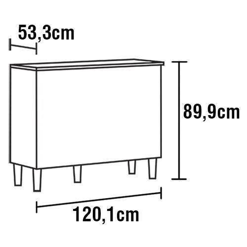 Cozinha Compacta Bartira Amazonita com 5 Portas e 3 Prateleiras - 120,1cm de largura - 8