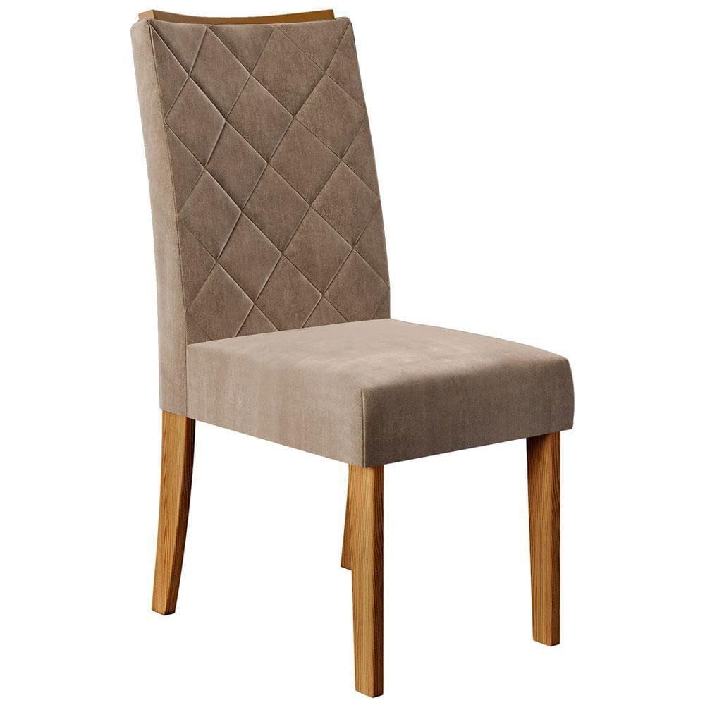 Mesa de Jantar Retangular DJ Móveis Raquel Plus com 6 Cadeiras Revestidas em Suede e Veludo - 4