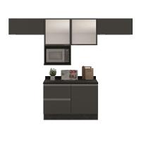 Cozinha Completa Bartira Línea com 5 Portas e 3 Gavetas - 340,1cm de largura - 1