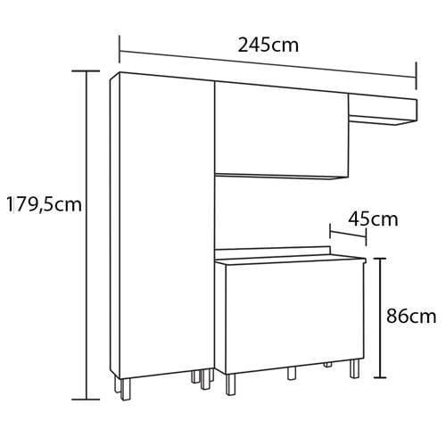 Cozinha Completa Itatiaia Diamante com 13 Portas e 4 Gavetas - 245cm de largura - 8