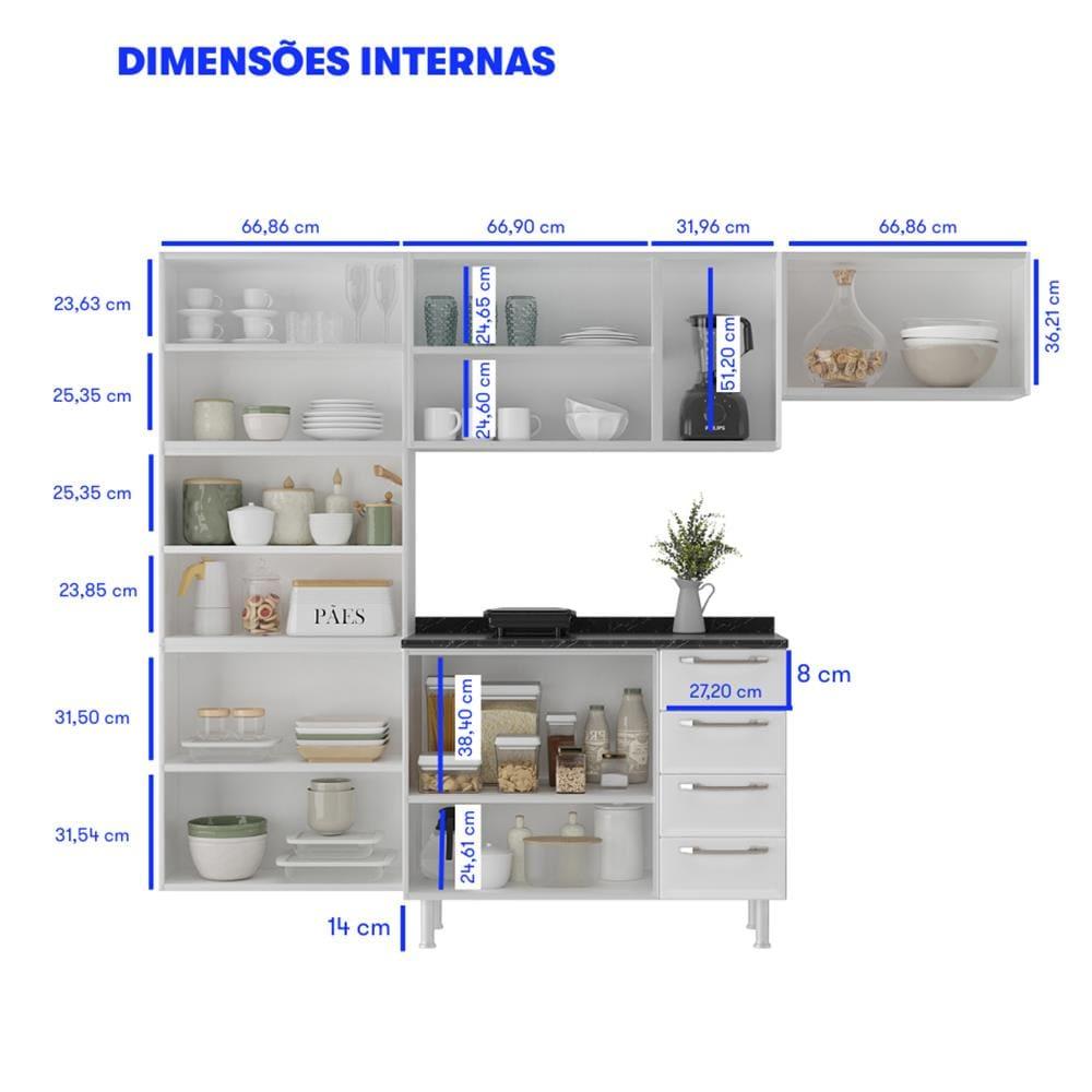 Cozinha Completa Itatiaia Diamante com 13 Portas e 4 Gavetas - 245cm de largura - 12