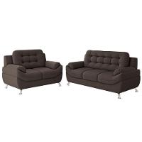 Sofá 3 e 2 Lugares Linoforte Mercury Revestido em Tecido Suede - 1