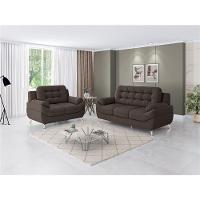 Sofá 3 e 2 Lugares Linoforte Mercury Revestido em Tecido Suede - 2