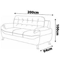 Sofá 3 e 2 Lugares Linoforte Mercury Revestido em Tecido Suede - 5