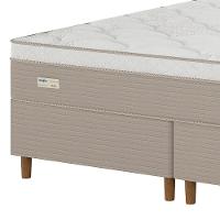 Cama Box King Size Umaflex Milão Bipartida com Revestimento em Malha + Colchão com Euro Pillow e Molas Ensacadas 30x193x203cm – Bege e Branca - 3