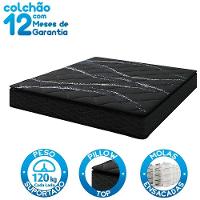 Colchão Queen Size Umaflex New Itália Black D26 com Molas Ensacadas e Pillow Top + Base Box Itaflex Universal com Baú 65,5x158x198 cm - Preto/Granite - 5