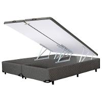 Colchão Queen Size Umaflex New Itália Black D26 com Molas Ensacadas e Pillow Top + Base Box Itaflex Universal com Baú 65,5x158x198 cm - Preto/Granite - 7