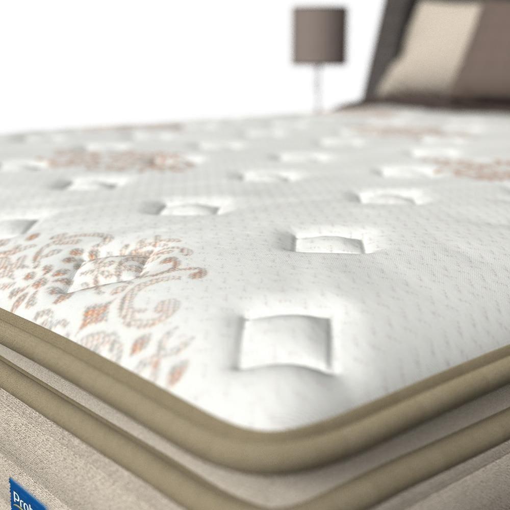 Cama Box Queen Size Probel Guarda Costas Vitality Revestida em Tecido Suede + Colchão com Pillow Super e Molas Ensacadas 30x158x188cm – Branca e Marfi - 6
