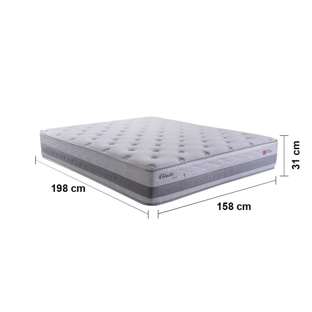 Cama Queen Size Herval Vitalle com Revestimento em Tecido Poliéster, Laterais com Bordado Matelassê e Colchão com Molas Maxpring 31x79x198cm - Cinza - 3