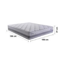 Cama Queen Size Herval Vitalle com Revestimento em Tecido Poliéster, Laterais com Bordado Matelassê e Colchão com Molas Maxpring 31x79x198cm - Cinza - 3