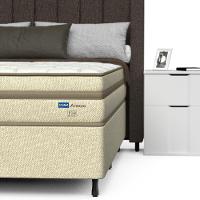 Cama Box Queen Size Probel Arezzo Revestido em Tecido Jacquard + Colchão com Pillow Euro e Molas Ensacadas Individualmente 26x188x158cm - Bege e Br - 7