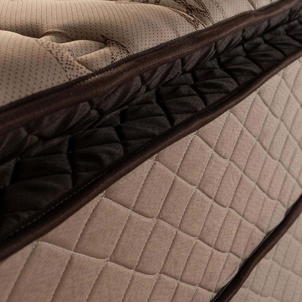 Colchão Queen Size Hellen Van Gogh Espuma + Base Box para Itaflex Universal com Baú 69,5x158x198cm - Caqui/Bege - 4