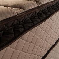 Colchão Queen Size Hellen Van Gogh Espuma + Base Box para Itaflex Universal com Baú 69,5x158x198cm - Caqui/Bege