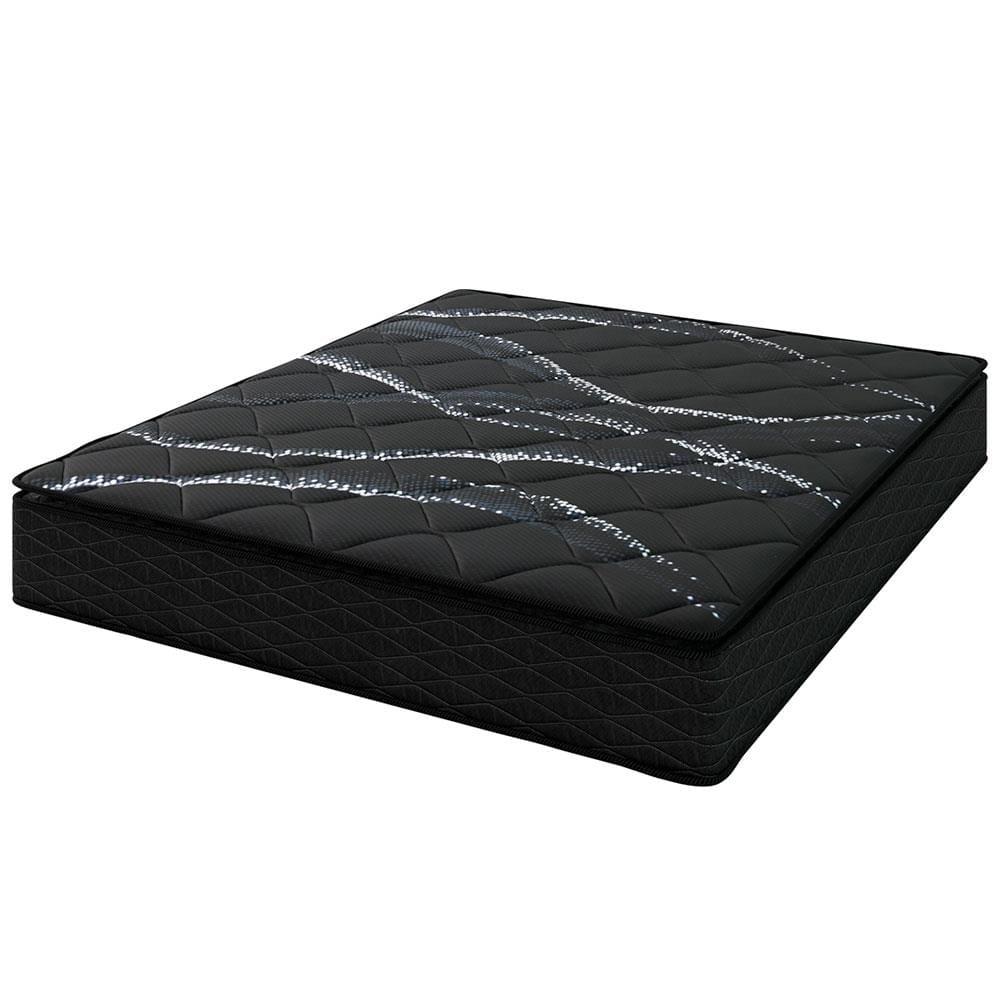 Cama Box Queen Size Umaflex New Itália Black com Molas Ensacadas, Revestimento em Jacquard e Pillow Top D26 63x158x198cm - Preto - 3