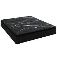 Cama Box Queen Size Umaflex New Itália Black com Molas Ensacadas, Revestimento em Jacquard e Pillow Top D26 63x158x198cm - Preto