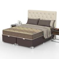 Cama Box Queen Size Probel Guarda Costas Próintense DF Espuma D33 68 x 158 x 198cm - Bege/Marrom - 1