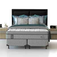 Cama Box Queen Size Probel Alabama com Euro Pillow e Molas Ensacadas 68x158x198 cm - Branco/Cinza - 3