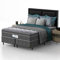 Cama Box Queen Size Probel Village D28 com Molas Ensacadas e Pillow Euro 68x158x198cm - Branco/Preto - 5