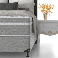 Cama Box Queen Size Probel Century D28 com Molas Ensacadas e Pillow Euro 70x158x198cm - Branco/Cinza - 6