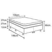 Cama Box Queen Size Castor Revolution com Mola Bonnel 66x158x198cm – Branco/Bege - 4