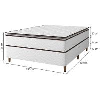 Cama Box de Casal Umaflex New Itália com Molas Ensacadas e Pillow Top D26 - 63x138x188cm - Branco/Marrom - 7