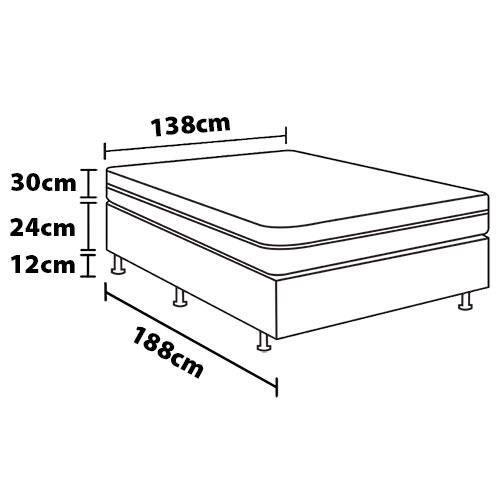 Cama Box de Casal Luckspuma Sevilla Plus com Molas Ensacadas e Pillow Top Duplo 66x138x188cm - Rústico Marrom/Branco - 5