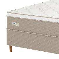 Cama Box Casal Umaflex Milão com Revestimento em Malha + Colchão com Euro Pillow e Molas Ensacadas 30x138x188cm – Bege e Branca - 3