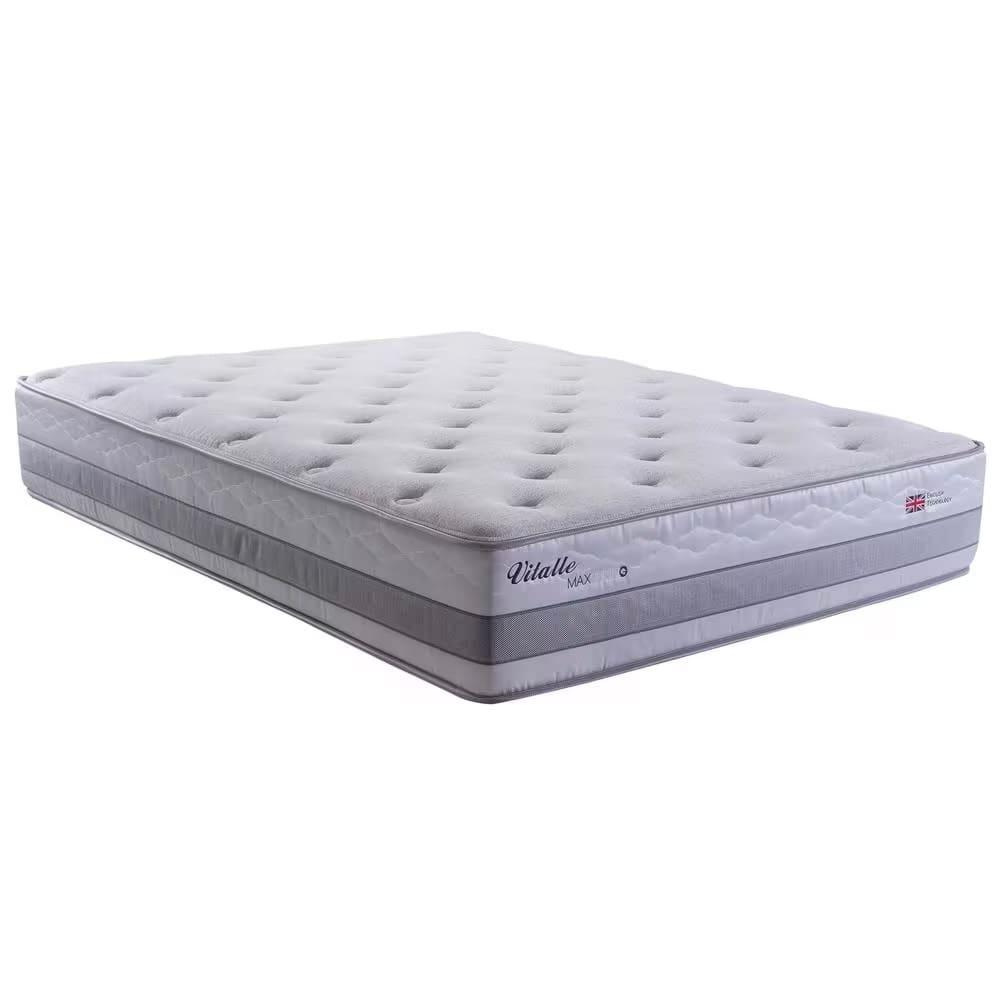 Cama Box Casal Herval Vitalle com Revestimento em Tecido Poliéster, Laterais com Bordado Matelassê e Colchão com Molas Maxpring 31x138x188cm - Cinza - 2