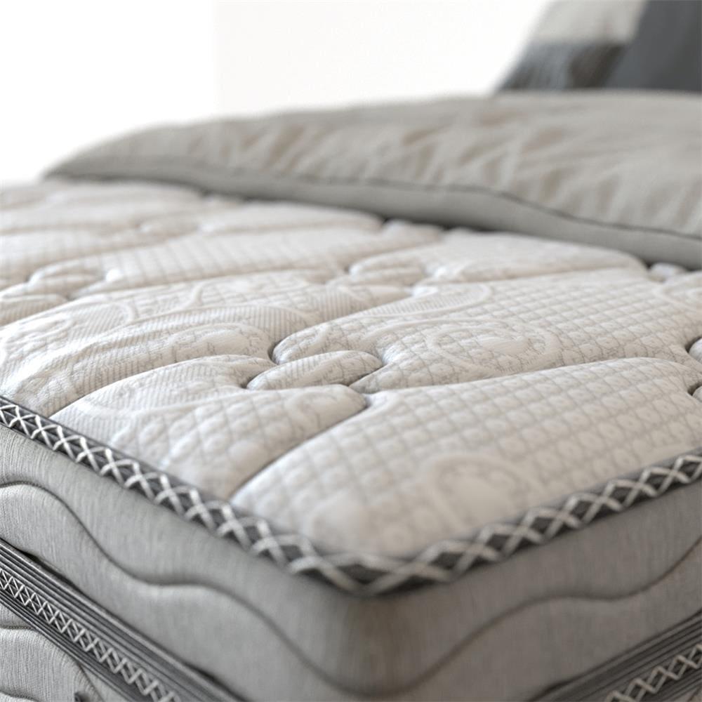 Cama Box Casal Probel Alabama com Euro Pillow e Molas Ensacadas 68x138x188 cm - Branco/Cinza - 5